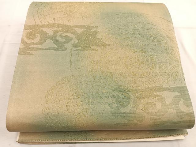 平和屋着物◎六通柄袋帯 花丸文 金糸 正絹 逸品 BAAW6050mz