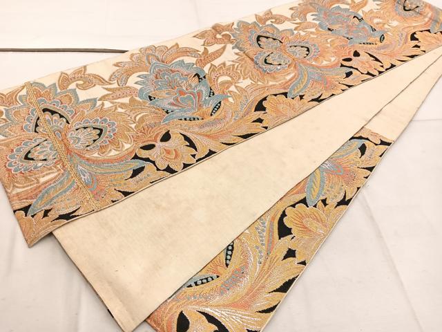 平和屋着物◎六通柄 京袋帯 本袋帯 更紗花文 正絹 逸品 BAAW6061mz