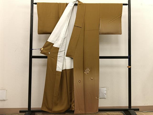 平和屋着物■訪問着 総刺繍 竹屋町刺繍 草花文 暈し染め 正絹 逸品 未使用 BAAW6086mz