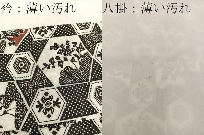 平和屋着物■上質な小紋 亀甲花文 黒地 正絹 逸品 BAAW6093mz