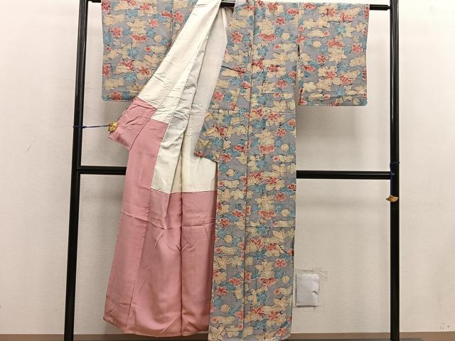 平和屋着物■上質な小紋 一珍染め 梅松文 正絹 逸品 BAAW6107mz