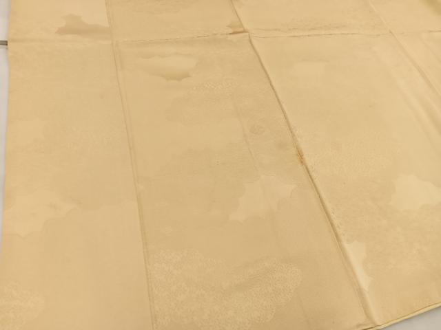 平和屋着物■上質な色無地 雲重ね花地紋 卵色 正絹 逸品 BAAW6134mz