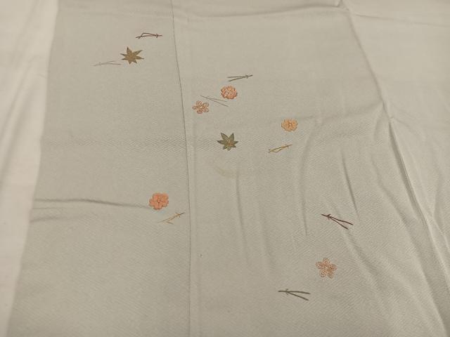 平和屋着物■訪問着 駒刺繍 吹き寄せ文 正絹 逸品 BAAW6137mz