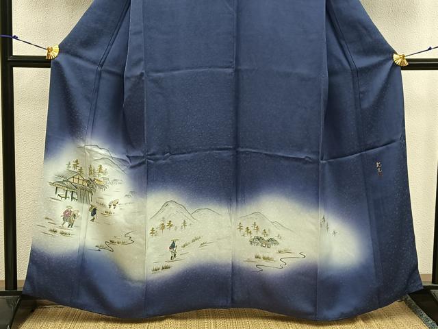 平和屋着物■訪問着 作家物 人物風景文 暈し染め 正絹 逸品 BAAW6139mz