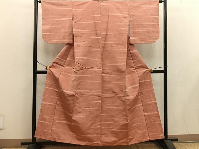 平和屋着物■上質な紬 横段文 正絹 逸品 BAAW6143mz