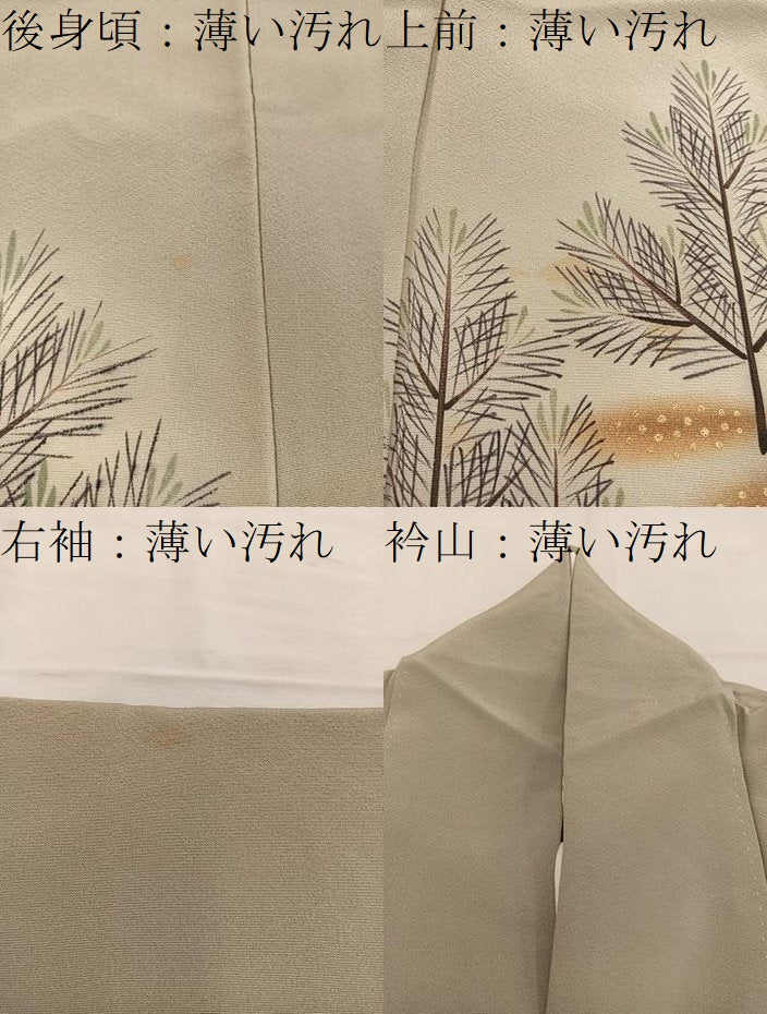 平和屋着物■訪問着 枝葉文 暈し染め 金彩 正絹 逸品 BAAW6164mz