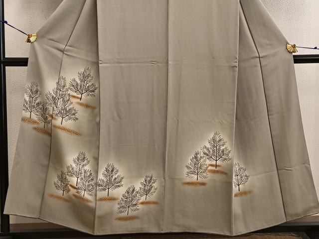 平和屋着物■訪問着 枝葉文 暈し染め 金彩 正絹 逸品 BAAW6164mz