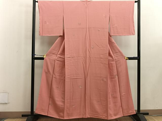 平和屋着物■上質な小紋 寿光織 花丸文 金糸 正絹 逸品 BAAW6174mz