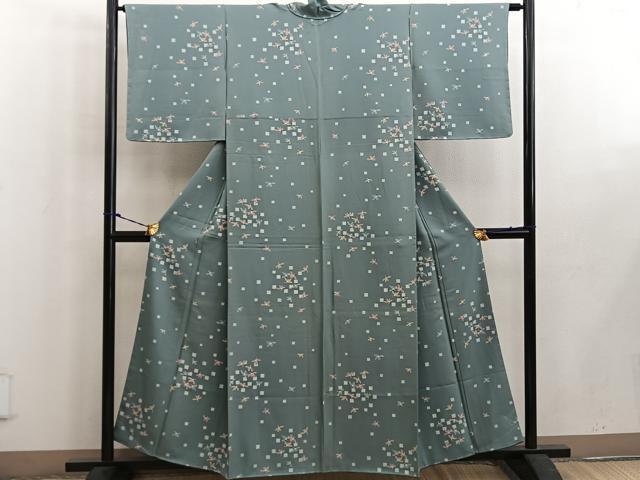 平和屋着物■上質な小紋 草葉文 正絹 逸品 BAAW6175mz