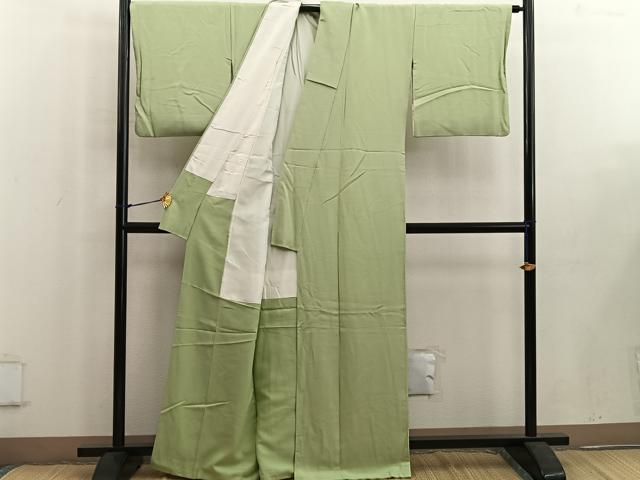 平和屋着物■上質な色無地 青朽葉色 正絹 逸品 BAAW6182mz