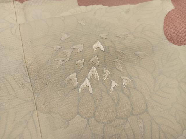 平和屋着物■訪問着 刺繍 草花文 正絹 逸品 BAAW6184mz