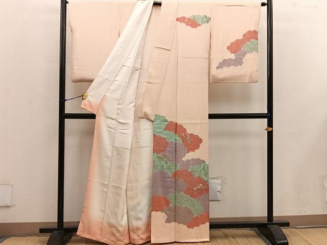 平和屋着物■訪問着 刺繍 文箱菊花文 金銀彩 正絹 逸品 BAAW6205mz