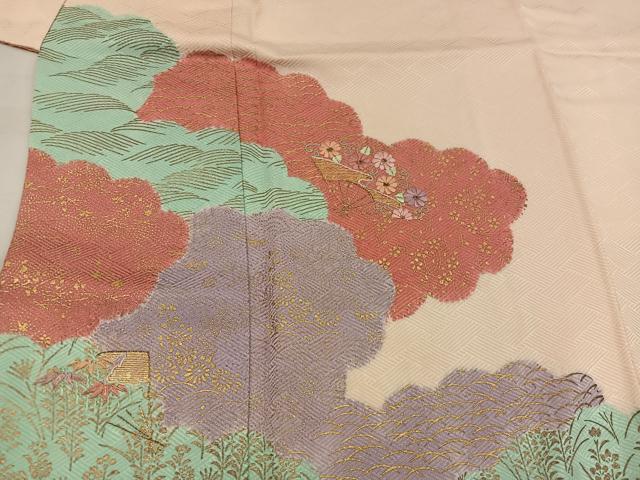 平和屋着物■訪問着 刺繍 文箱菊花文 金銀彩 正絹 逸品 BAAW6205mz