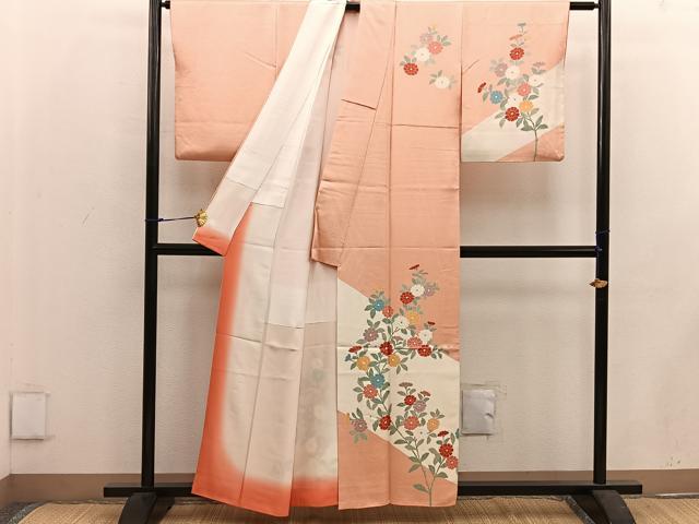 平和屋着物■訪問着 刺繍 枝花文 正絹 逸品 BAAW6211mz