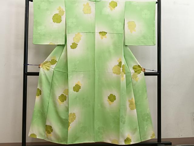 平和屋着物■上質な小紋 地紋起こし 草花文 暈し染め 正絹 逸品 BAAW6219mz
