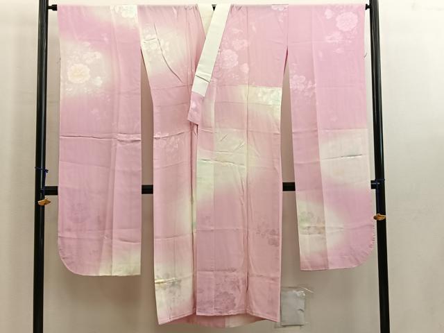 平和屋着物●振袖用長襦袢 無双仕立て 草花文 暈し染め 正絹 逸品 BAAW6223mz