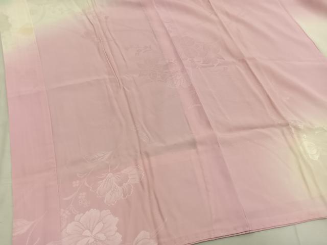 平和屋着物●振袖用長襦袢 無双仕立て 草花文 暈し染め 正絹 逸品 BAAW6223mz
