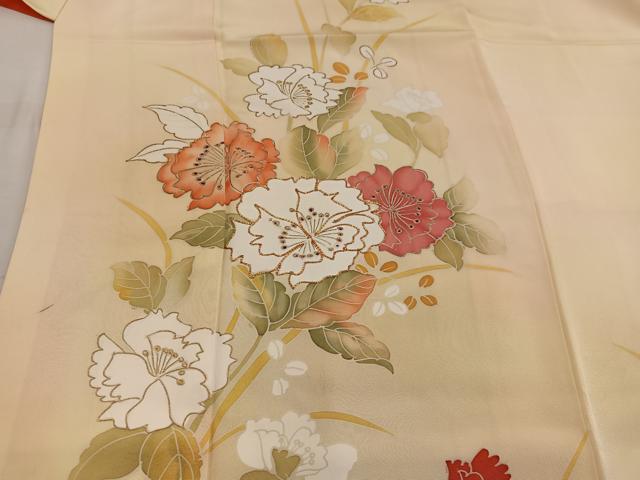 平和屋着物■訪問着 駒刺繍 草花文 暈し染め 金彩 正絹 逸品 BAAW6225mz