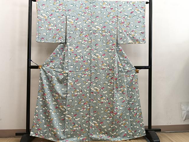 平和屋着物■上質な小紋 地紙重ね たたき染め 正絹 逸品 BAAW6226mz
