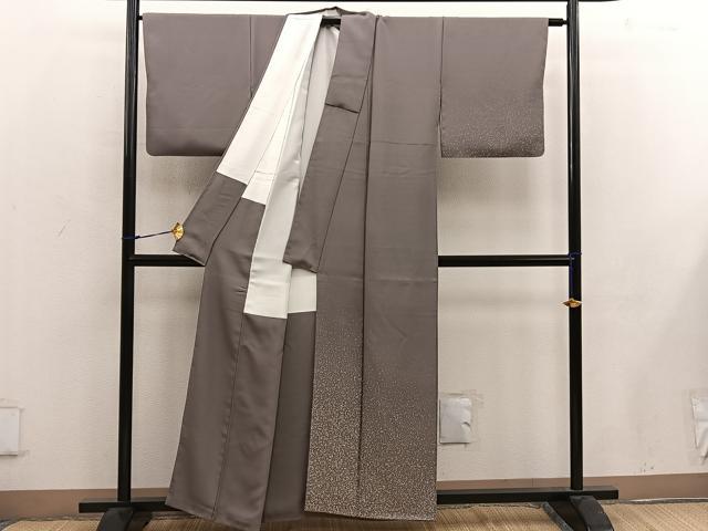 平和屋着物■訪問着 幾何学文様 たたき染め 金彩 正絹 逸品 BAAW6266mz