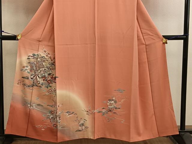 平和屋着物■訪問着 陶器花文 暈し染め 金彩 正絹 逸品 BAAW6283mz