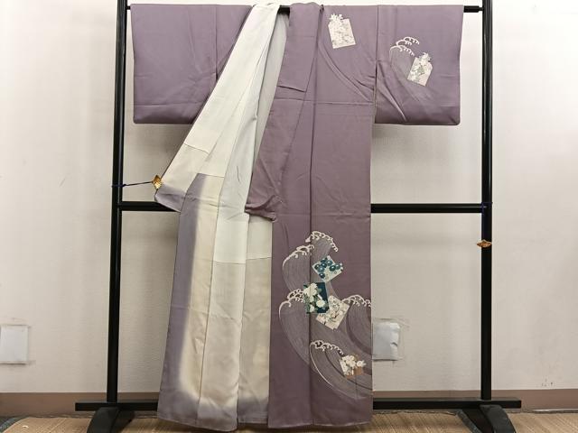 平和屋着物■訪問着 立波菊花文 正絹 逸品 BAAW6293mz