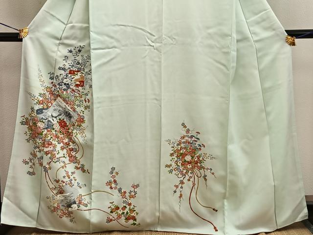 平和屋着物■訪問着 刺繍 御所車花文 金彩 正絹 逸品 BAAW6296mz