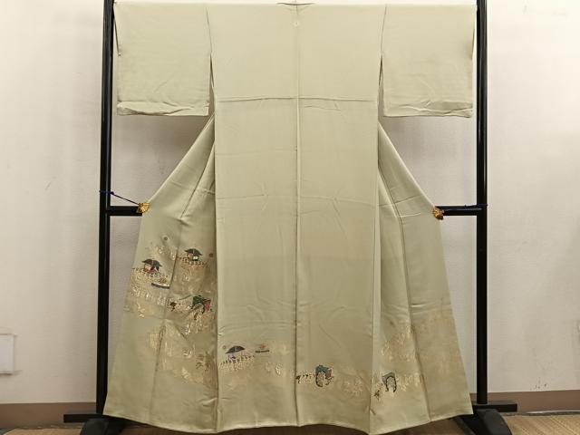 平和屋着物■豪華色留袖 大名行列 金銀糸 正絹 逸品 BAAW6302mz