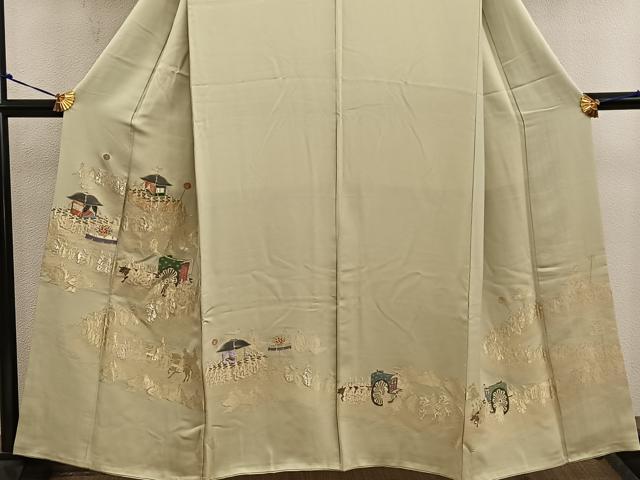 平和屋着物■豪華色留袖 大名行列 金銀糸 正絹 逸品 BAAW6302mz