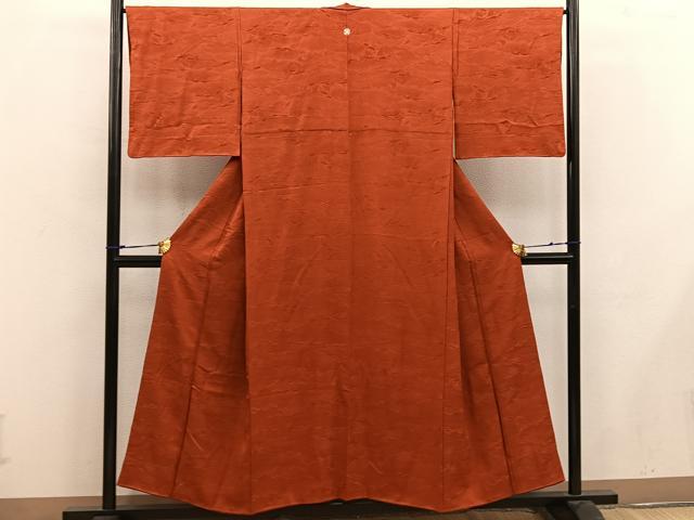 平和屋着物■上質な色無地 弁柄色 正絹 逸品 BAAW6316mz