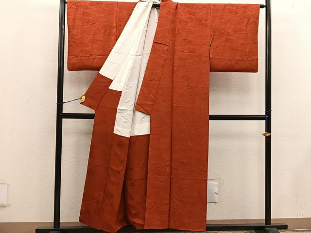 平和屋着物■上質な色無地 弁柄色 正絹 逸品 BAAW6316mz