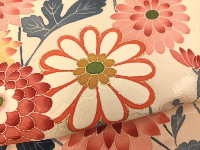 平和屋着物●本加賀友禅作家 押田正義 振袖 菊花文 暈し染め 金彩 正絹 逸品 BAAW6342mz