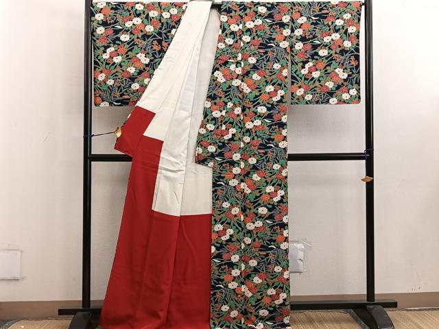 平和屋着物■上質な小紋 菊花文 正絹 逸品 BAAW6347mz
