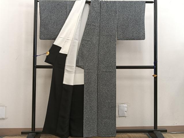 平和屋着物■上質な小紋 霞文 たたき染め 正絹 逸品 BAAW6358mz