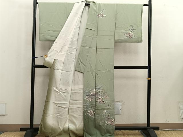 平和屋着物■訪問着 友禅 風景花文 正絹 逸品 BAAW6369mz