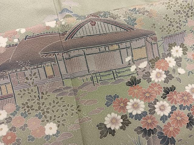 平和屋着物■訪問着 友禅 風景花文 正絹 逸品 BAAW6369mz