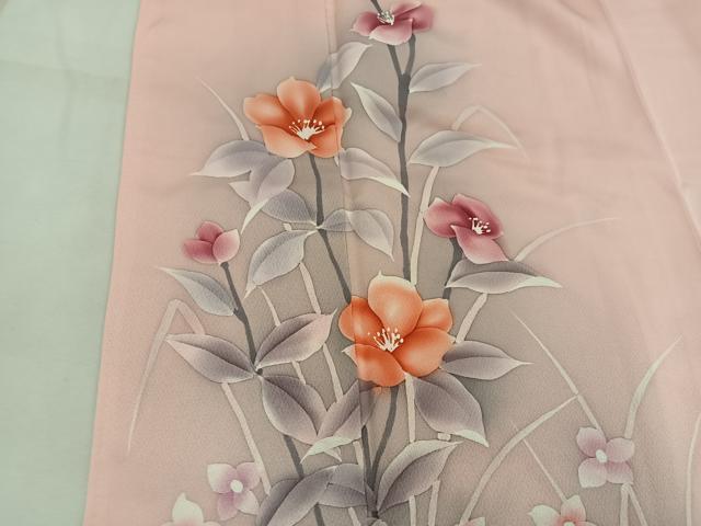 平和屋着物■訪問着 手描き 枝花文 暈し染め 正絹 逸品 BAAW6416mz