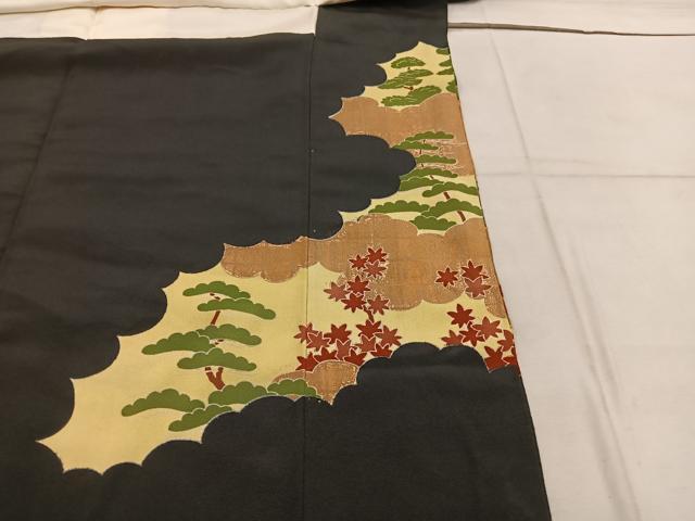 平和屋着物■豪華黒留袖 駒刺繍 人物花文 金彩 正絹 逸品 BAAW6417mz
