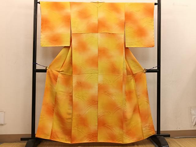 平和屋着物■上質な小紋 立波地紋 暈し染め 正絹 逸品 BAAW6422mz