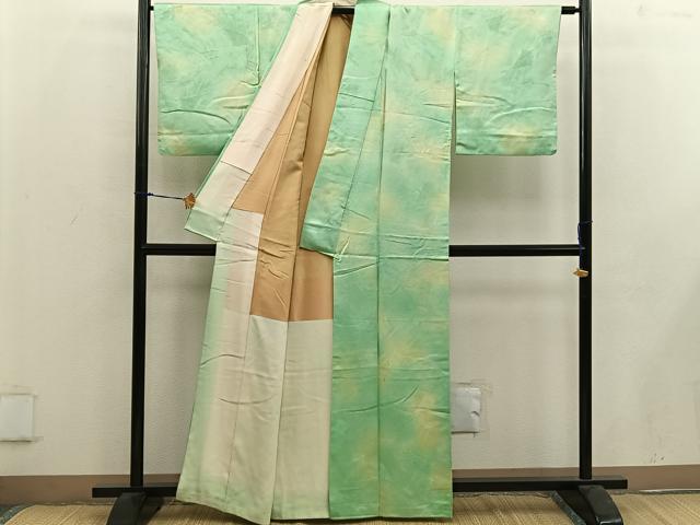 平和屋着物■上質な小紋 草葉地紋 暈し染め 正絹 逸品 BAAW6432mz