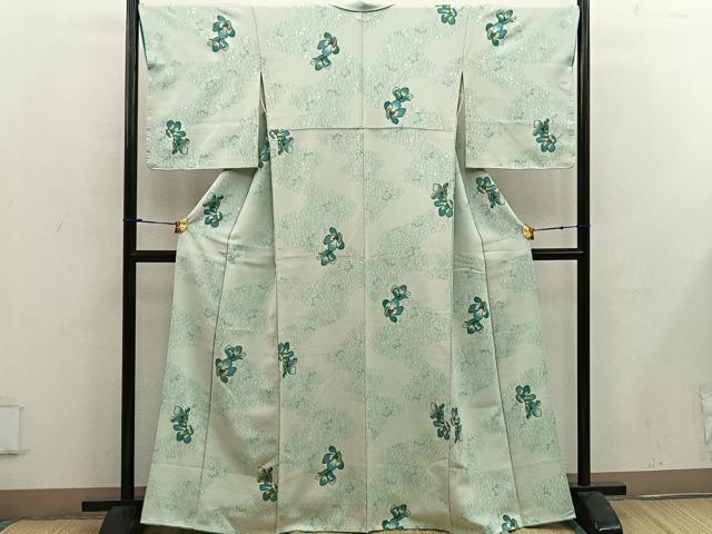 平和屋着物■上質な小紋 草花文 正絹 逸品 BAAW6434mz