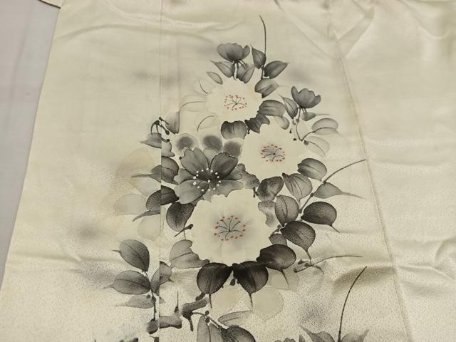平和屋着物■訪問着 手描き 草花文 正絹 逸品 BAAW6438mz