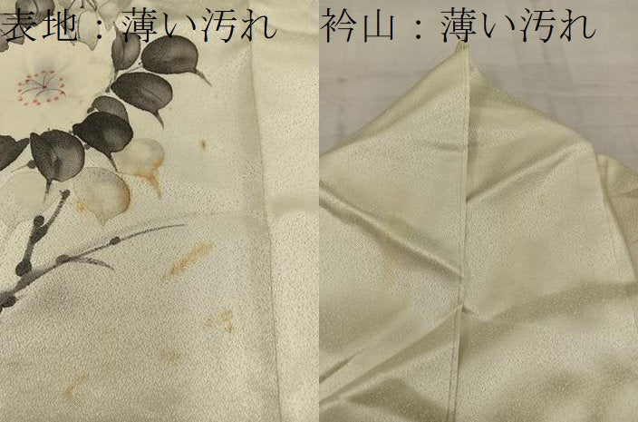 平和屋着物■訪問着 手描き 草花文 正絹 逸品 BAAW6438mz