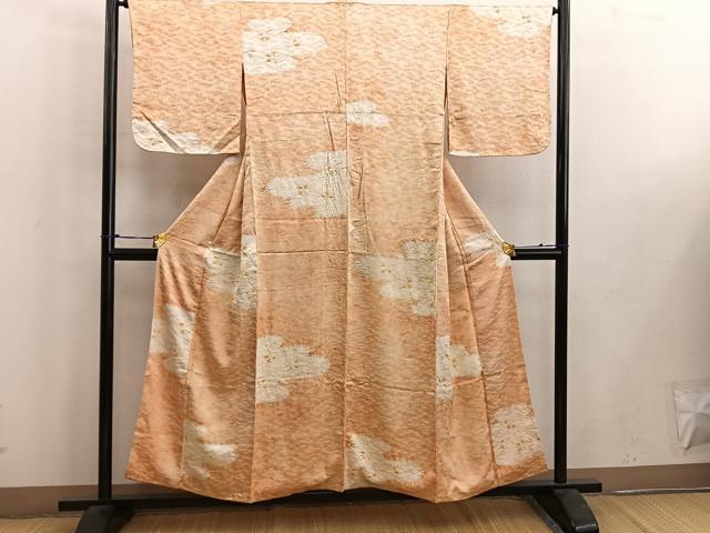 平和屋着物■上質な小紋 絞り 草花文 正絹 逸品 BAAW6441mz