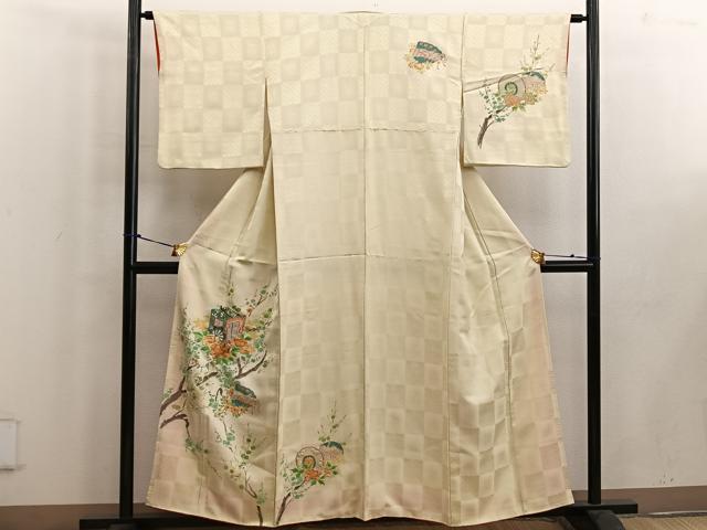平和屋着物■訪問着 総刺繍 御所車花文 金銀糸 正絹 逸品 BAAW6445mz