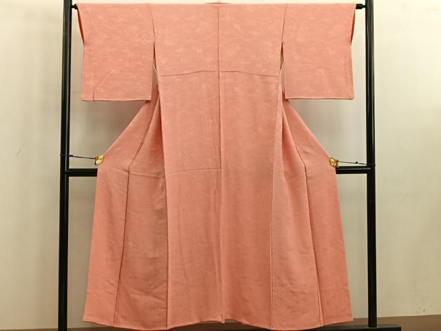 平和屋着物■上質な色無地 流水地紋 曙色 正絹 逸品 BAAW6450mz