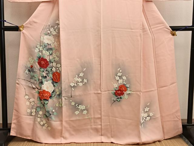 平和屋着物■訪問着 手描き 枝花文 暈し染め 正絹 逸品 BAAW6452mz