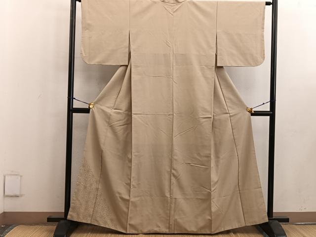 平和屋着物■色留訪問着 結城紬 麻の葉文様 正絹 逸品 BAAW6459mz