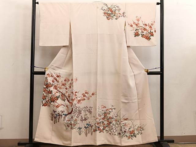 平和屋着物■訪問着 作家物 枝桜花文 金彩 正絹 逸品 BAAW6464mz