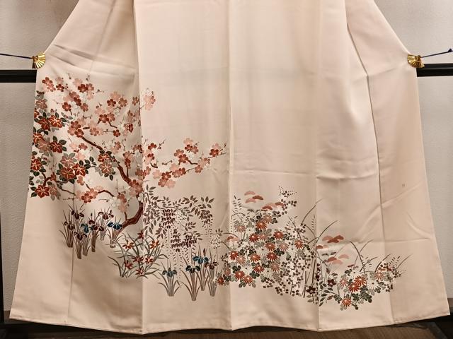 平和屋着物■訪問着 作家物 枝桜花文 金彩 正絹 逸品 BAAW6464mz